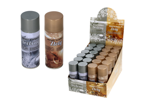Brokat w sprayu mix srebrny / złoty 250 ml 85 g