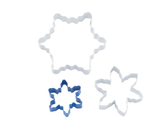Wykrawacz nierdzewny do ciastek śnieżynka 6 x 2 cm; 9,5 x 2 cm; 12 x 2 cm