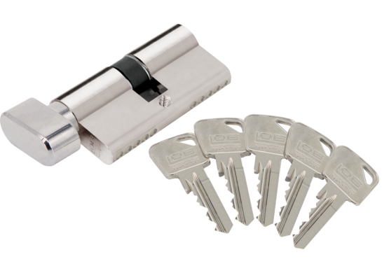 Wkładka bębenkowa ARES WG54-30/40 nikiel z gałką 5 kluczy Lob