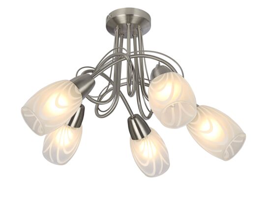 Lampa 5-płomienna Vidal nikiel mat