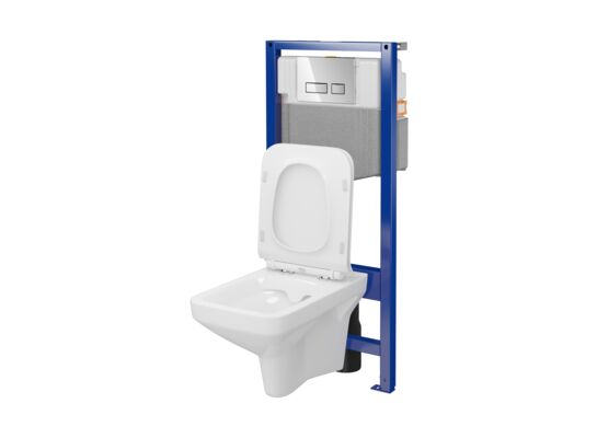 Zestaw podtynkowy z miską WC B998 SYSTEM 50 MECH WHB315 deska DUR slim przycisk chrom połysk Cersanit