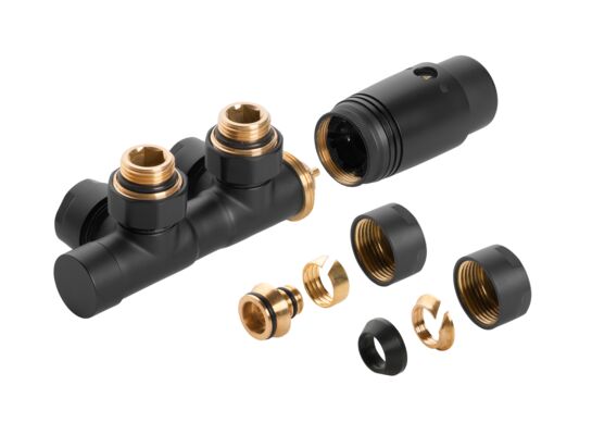 Zestaw do dolnego podłaczenia zespolony typu DUOPLEX CZ-91-015 czarny