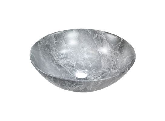 Umywalka nablatowa DOKOS 39,5 cm efekt marmuru szara mat