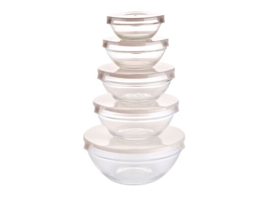 Komplet salaterek Verdure 5 sztuk przezroczysty