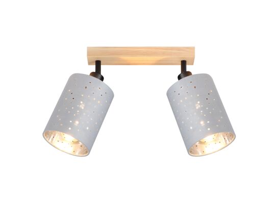 Listwa Dafne 2 E14 biały/drewno