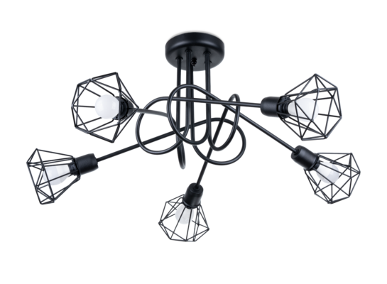 Żyrandol Knut 5 czarny E14