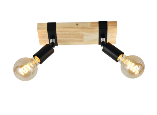 Spot Brun 2 E14 czarny/drewno