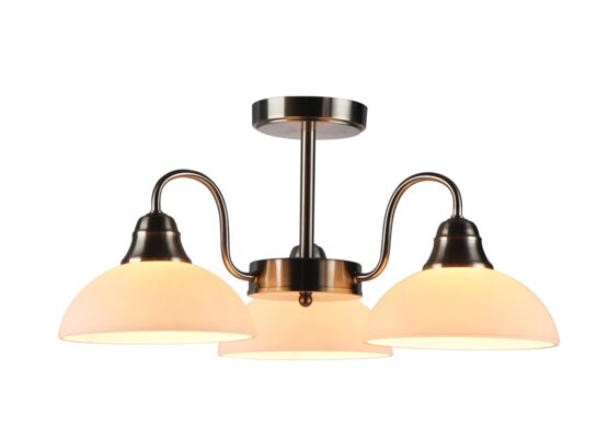 Żyrandol Kalista 3C E14 srebrny/biały