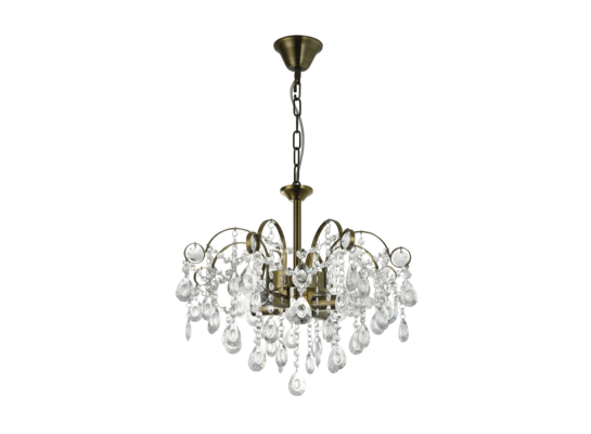 Żyrandol KALIA E14 transparentny, mosiądz