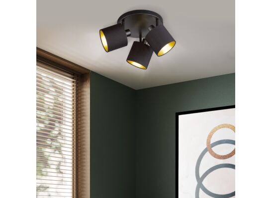 Spot Arezzo 3 E14 czarny/złoty