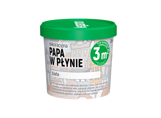 Dekoracyjna papa w płynie biała Uv-903 1 l Megaron