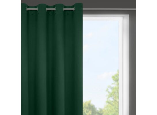 Zasłona gotowa na przelotkach Logan 140 x 175 cm ciemnozielony