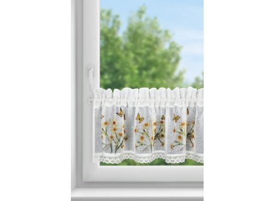 Firana gotowa Flora 150 x 30 cm biały