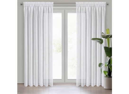 Firana gotowa Lena na taśmie 140  x  270 cm biały