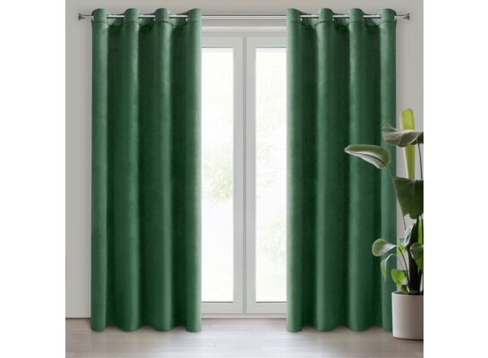 Zasłona gotowa D91 Rosa 140 x 250 cm ciemnozielony