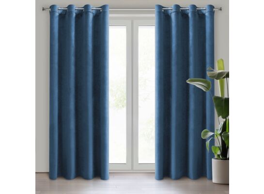 Zasłona gotowa D91 Rosa 140 x 250 cm granatowy
