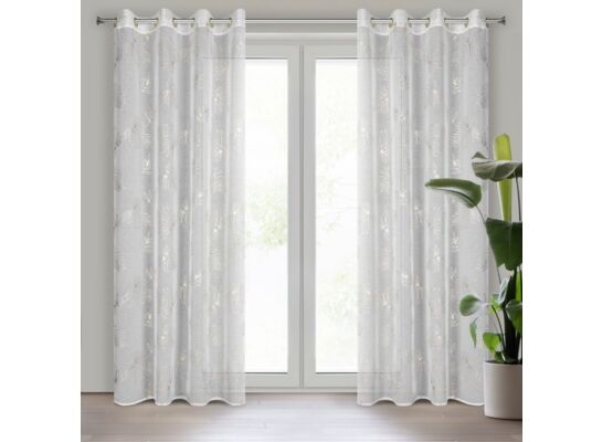 Firana gotowa na przelotkach Capri 140 x 250 cm biało-szampański