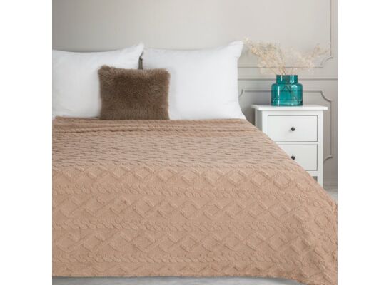 Koc D91 Warkocz 200 x 220 cm beżowy