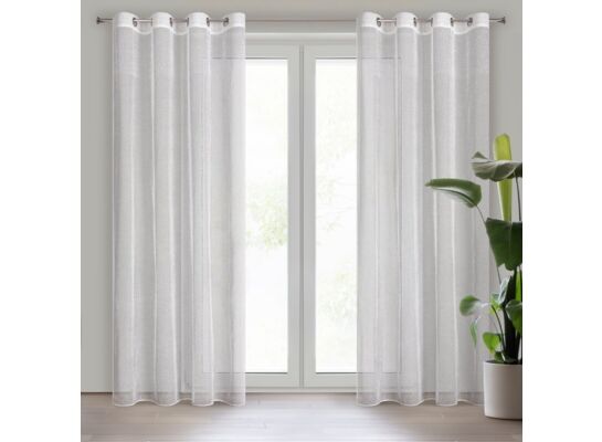 Firana gotowa na przelotkach Maja 140 x 260 cm biało-złoty