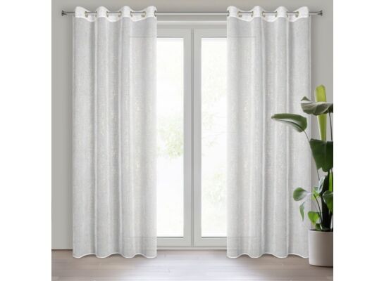 Firana gotowa na przelotkach Anita 140 x 250 cm biało-szampański