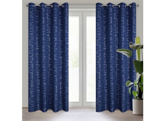 Zasłona gotowa na przelotkach Evi+SRE 140 x 250 cm granatowy