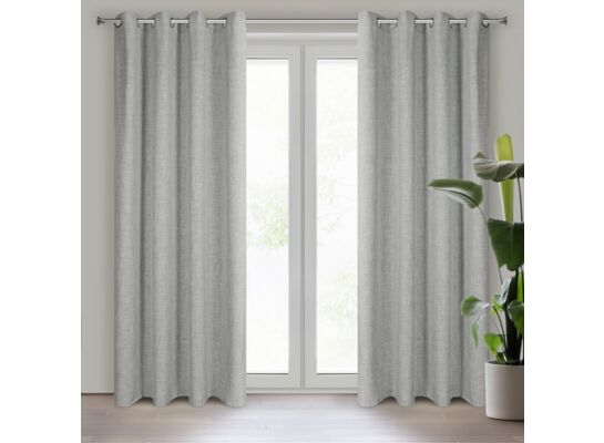 Zasłona gotowa na przelotkach Roma 140 x 250 cm srebrny