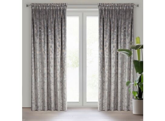 Zasłona gotowa Tulia na taśmie 135 x 270 cm stalowy