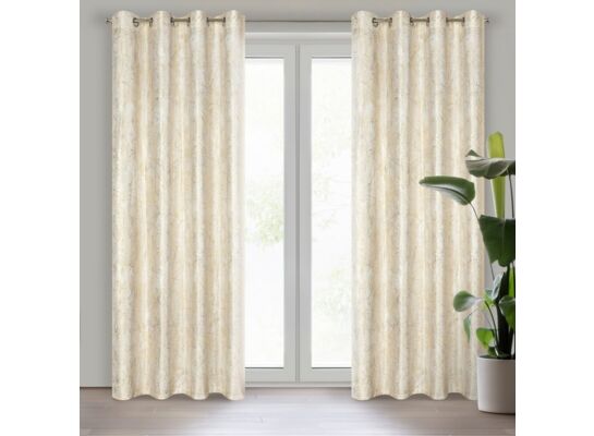 Zasłona gotowa na przelotkach Malia 140 x 250 cm kremowy