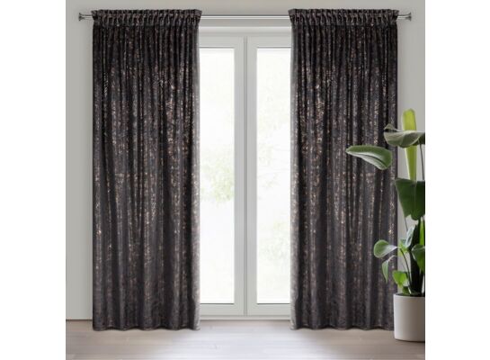 Zasłona gotowa Tulia tunel 135 x 270 cm czarno-szary