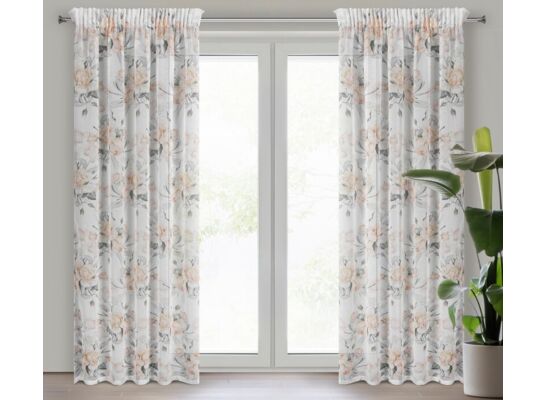 Zasłona gotowa Ellie tunel 140 x 270 cm biało-morelowy