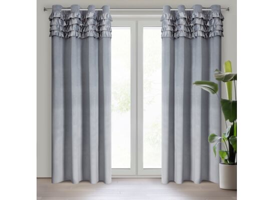 Zasłona gotowa na przelotkach Erin 140 x 250 cm srebrny