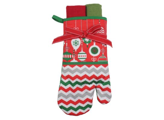 Zestaw rękawica i 2 ręczniki kuchenne SZEWRON