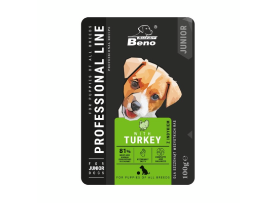 Saszetka dla szczeniąt  z indykiem 100 g Super Beno