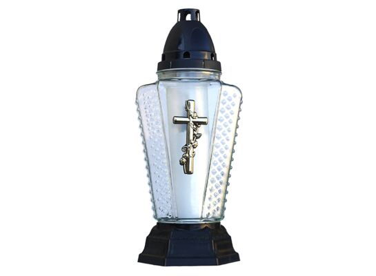 Znicz szklany Z-41/Z 13 x 31,5 cm 45 h 135 g złoty