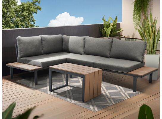 Zestaw ogrodowy modułowy Sirius 2 sofy i stolik