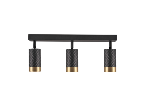 Lampa ścienno-sufitowa ARRAS 3 czarno-złota GU10