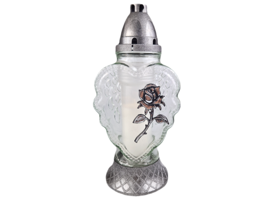 Znicz serce róża 11 x 28,5 cm 36 h 100 g