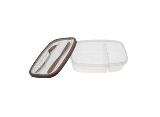 Lunchbox ze sztućcami Fresh Activ 22,5 x15,5 x 6,5 cm beżowy