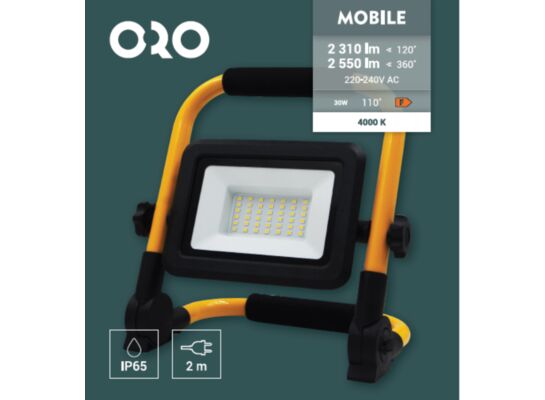 Naświetlacz mobilny LED Oro Mobile 30 W neutralna biel NW