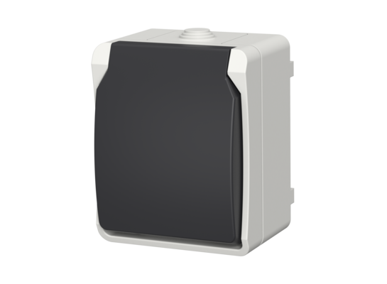 Gniazdo z uziemieniem Aqua Plus IP54 szare