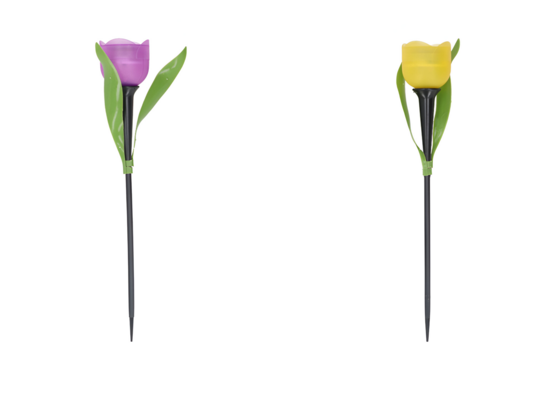 Lampka solarna kwiat 33 cm fioletowy/żółty