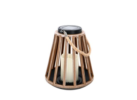 Latarenka solarna 20 x 20 x 24 cm brązowo-czarna