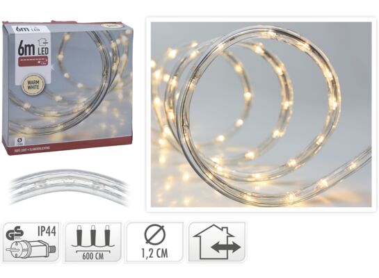 Wąż ozdobny LED 6 m ciepły biały