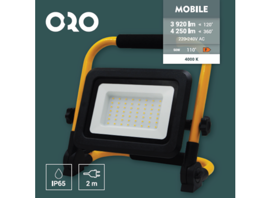 Naświetlacz mobilny LED Oro Mobile 50 W neutralna biel NW