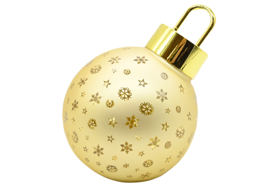 Bombka szklana LED w śnieżynki i gwizadki 12 cm złoty