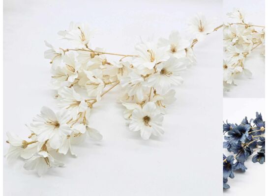 Magnolia gałązka 98 cm biały / granatowy