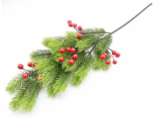 Stroik gałązka z jarzębiną 69 cm zielono-czerwony
