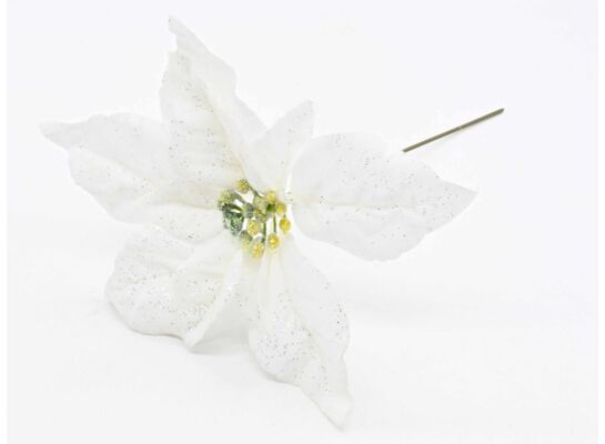 Gwiazda betlejemska na piku 25 cm biały