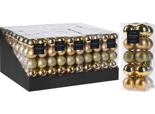 Bombka plastikowa 4 cm 20 sztuk mix złoty