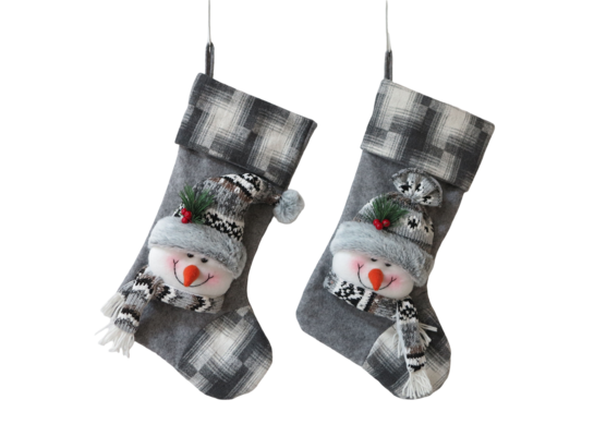 Skarpeta tekstylna z bałwanem 23 x 46 cm szary